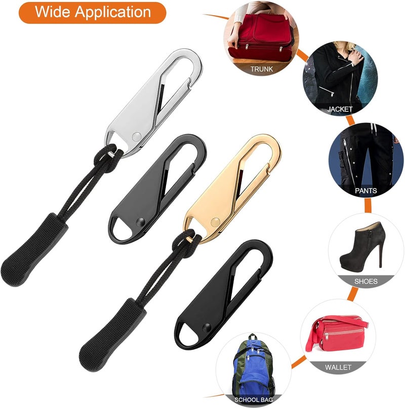 FENGWANGLI Zipper Pull Replacement, 16 Pieces Detachable Zipper Pull Tabs with Extender Cord for Luggage Clothing Jackets Backpacks Boots Purse Coat - Image 5